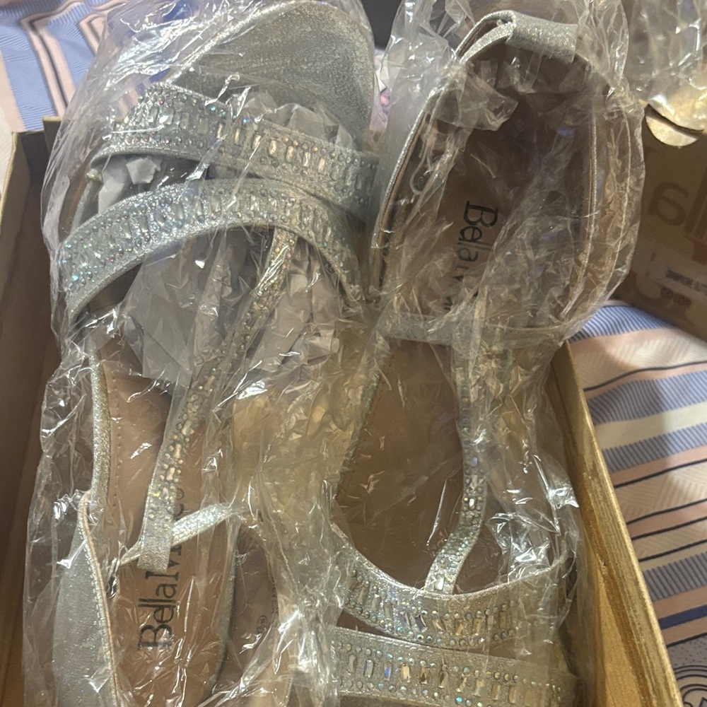 Bella Marie Glittering Silver Heels